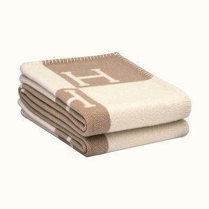 COPY - Hermes Wool Cashmere Avalon Baby Blanket Noisette Moyen White
